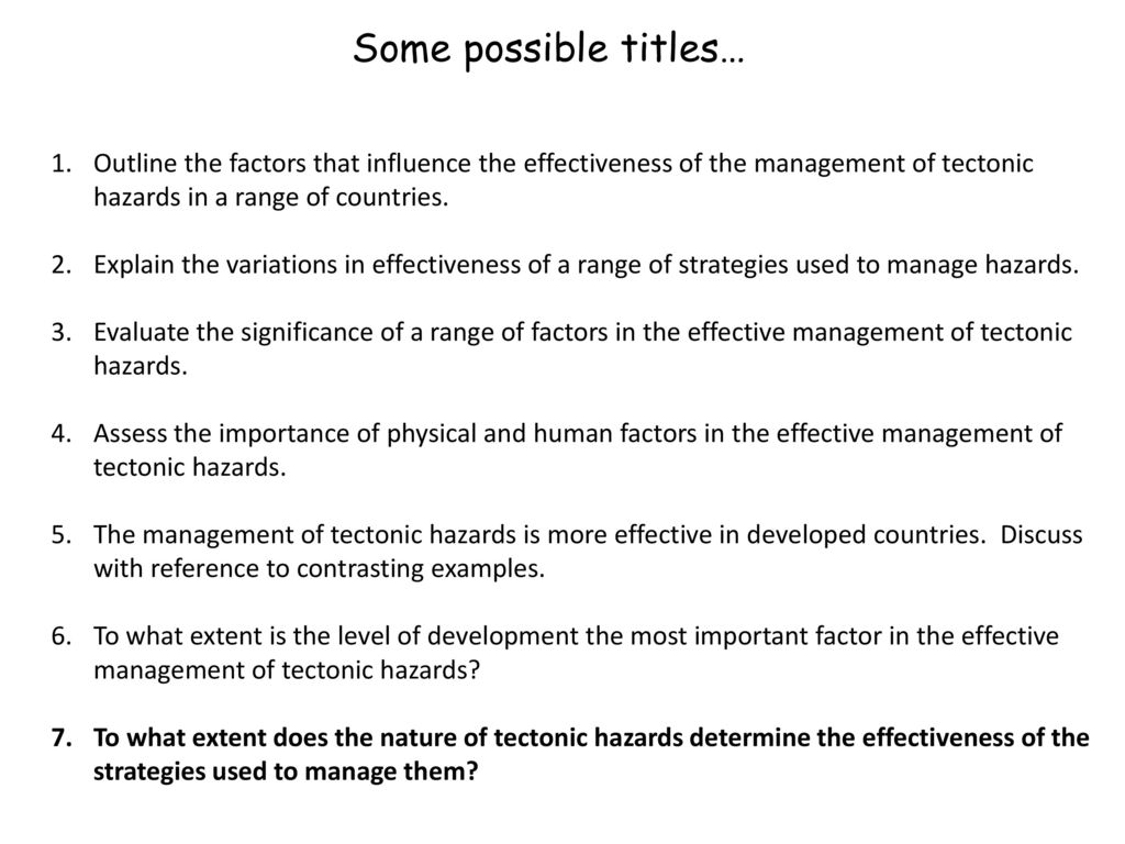 A description of major factors in efficient and effective management